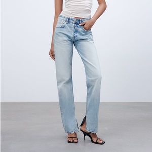 Zara light blue mid rise straight leg jeans | Size 26 (US 2)